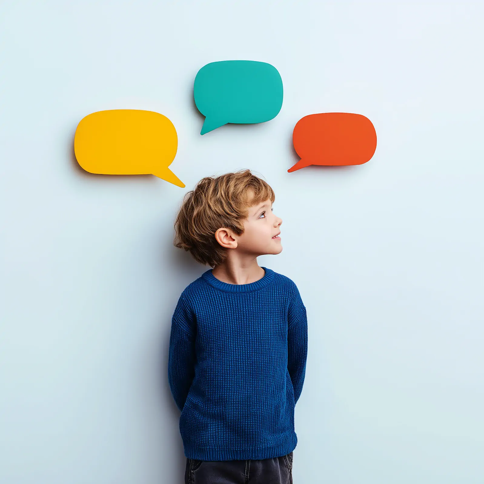 Un enfant qui enregistre son épisode de radio